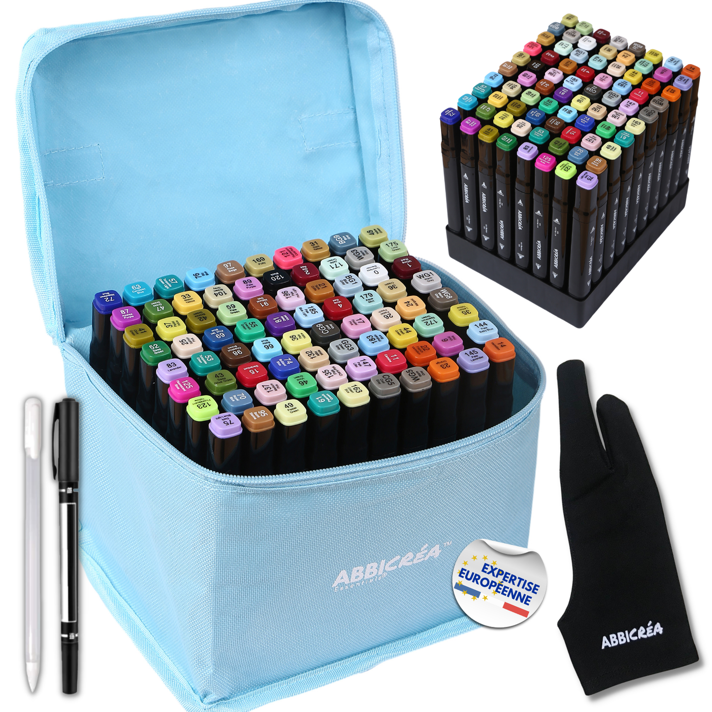 Feutres Alcool ABBICREA double pointe – Kit Complet pour Dessin et Coloriage