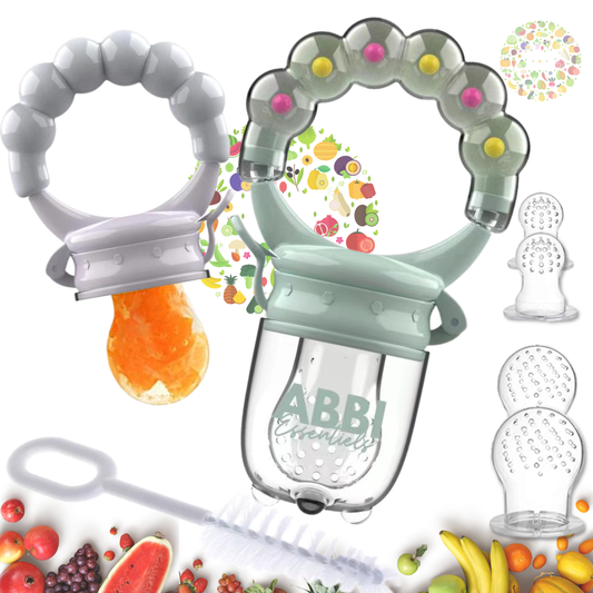 Kit complet 2 grignoteuses bébé sans BPA + 6 tetines [3 tailles] + brosse nettoyage