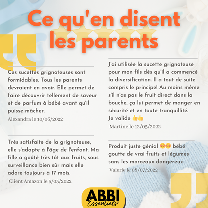 Kit complet 2 grignoteuses bébé sans BPA + 6 tetines [3 tailles] + brosse nettoyage