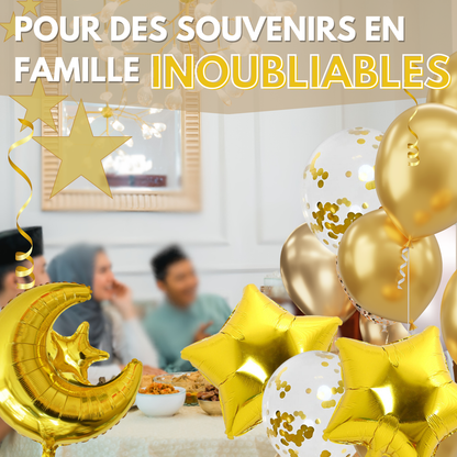 Kit Décoration Ramadan & Eid Mubarak – 34 Éléments | Or ou Argent | Décoration Complète Fête Aïd