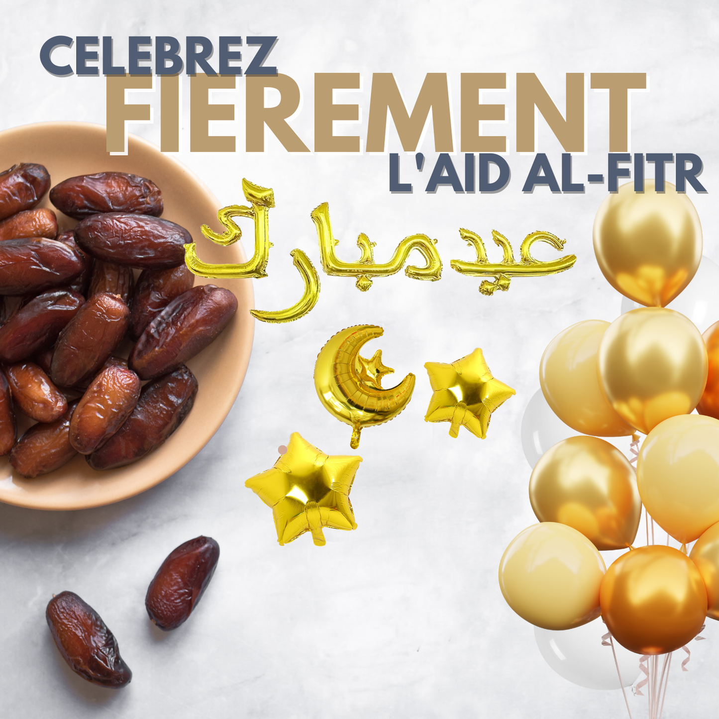 Kit Décoration Ramadan & Eid Mubarak – 34 Éléments | Or ou Argent | Décoration Complète Fête Aïd