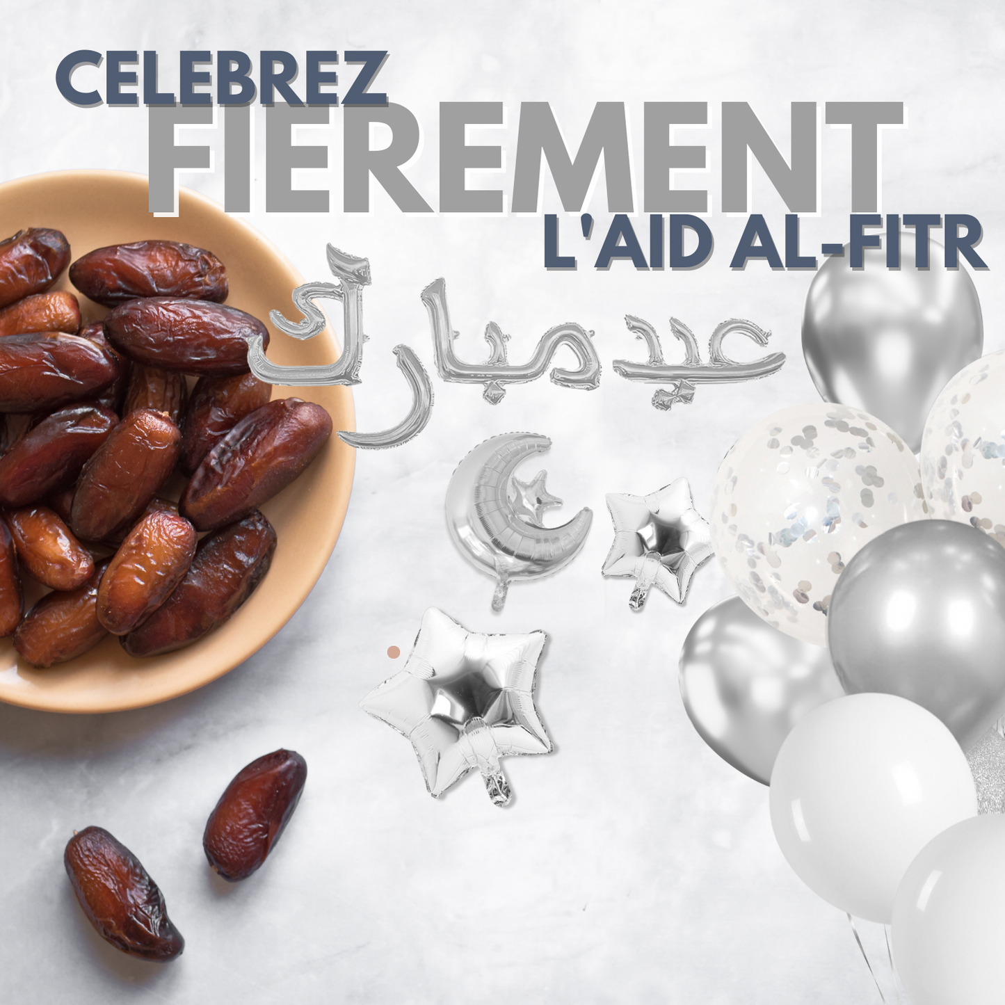 Kit Décoration Ramadan & Eid Mubarak – 34 Éléments | Or ou Argent | Décoration Complète Fête Aïd