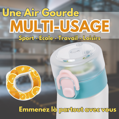 Gourde ABBISENSE AIR 750ml – Bouteille Tritan sans BPA + 6 dosettes saveur fruitée – Eau sans sucre