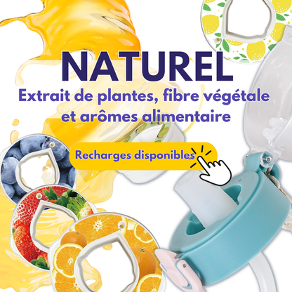 Gourde ABBISENSE AIR 750ml – Bouteille Tritan sans BPA + 6 dosettes saveur fruitée – Eau sans sucre