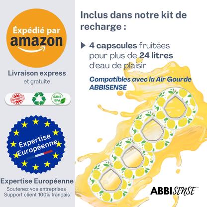 Capsules recharge | 4 capsules pods saveur CITRON | 0 sucre 100% naturel