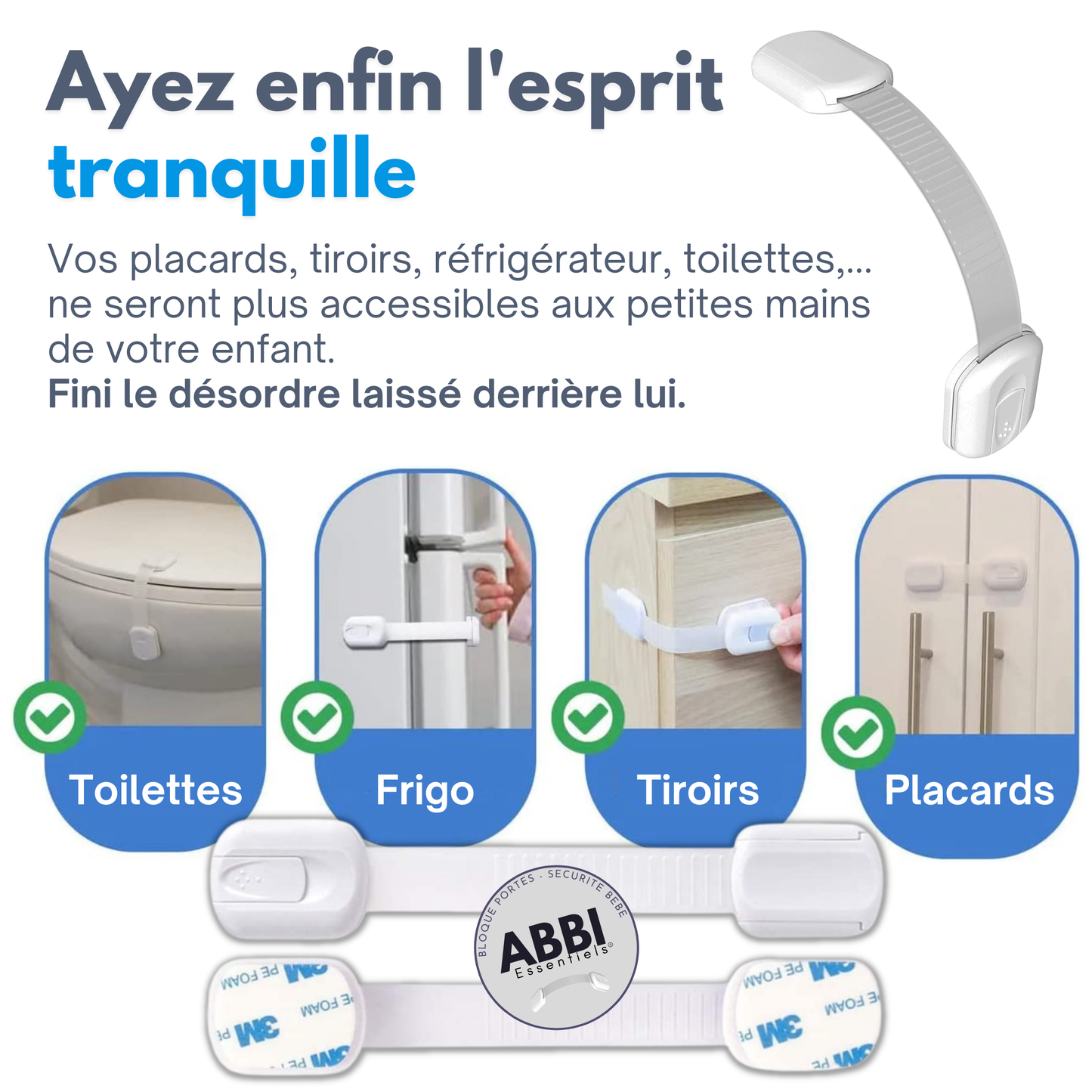 Bloque Porte Sécurité Bébé – Kit Sécurité Enfant 8 ou 14 Pièces